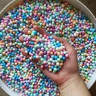Декоративные бусины из пенополистирола, из пенополистирола, для слайма, мини-шарики из пенополистирола, декоративные шарики, товары для рукоделия, игрушки из бисера, 500 цветов