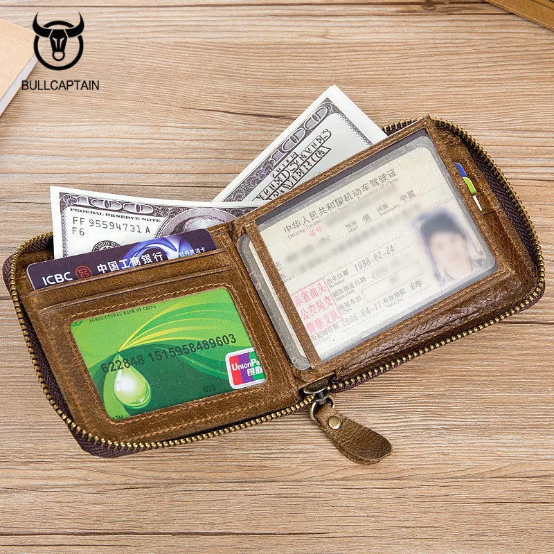 

New 100% Genuine Leather Wallet Men Coin Purse Male Cuzdan Small Walet Portomonee Rfid Mini PORTFOLIO Vallet Perse Card Holder