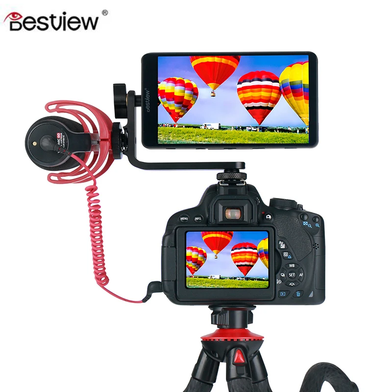 BesView S5 4 K HD 1080 P 5 дюймов монитор видеокамеры с L наколенник пластиной HDMI 360 вращения