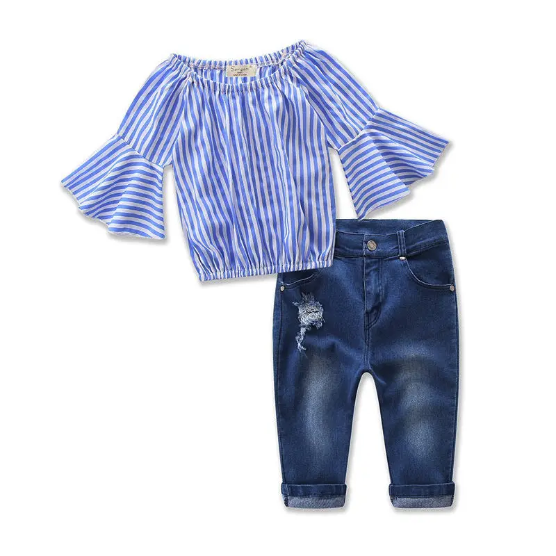 Комплект одежды из 2 предметов для маленьких девочек топ на бретелях футболка