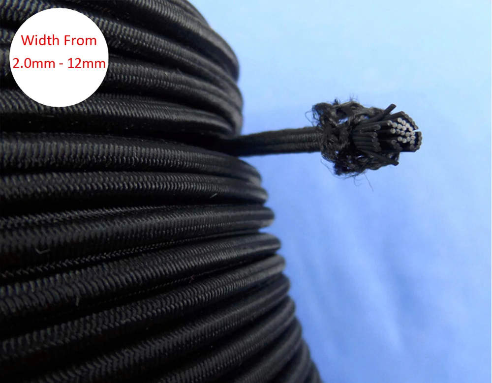 Черная белая прочная эластичная веревка эластичный шнур растягивающаяся для