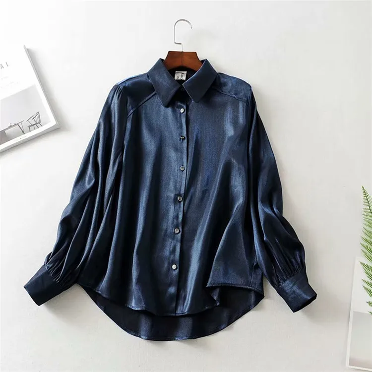 2019 Korean spring new women's fashion long sleeve lapels bright front short back shirt jacket | Женская одежда