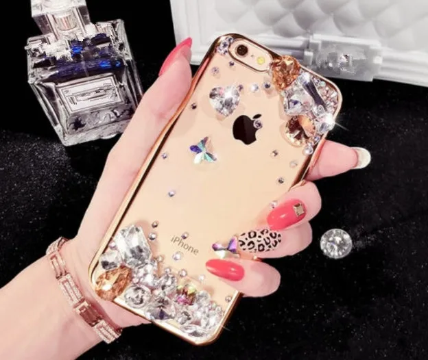 Чехол из тпу со стразами кристаллами и блестками блестящий чехол оболочка для
