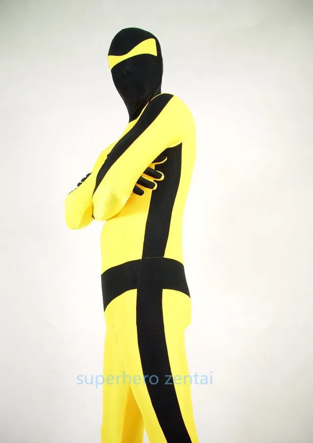 Kill Bill Beatrix Kiddo Cosplay Costume Lycra/ Spandex Yellow Black Boy Superhero Zentai suit Halloween Party Free Shipping |