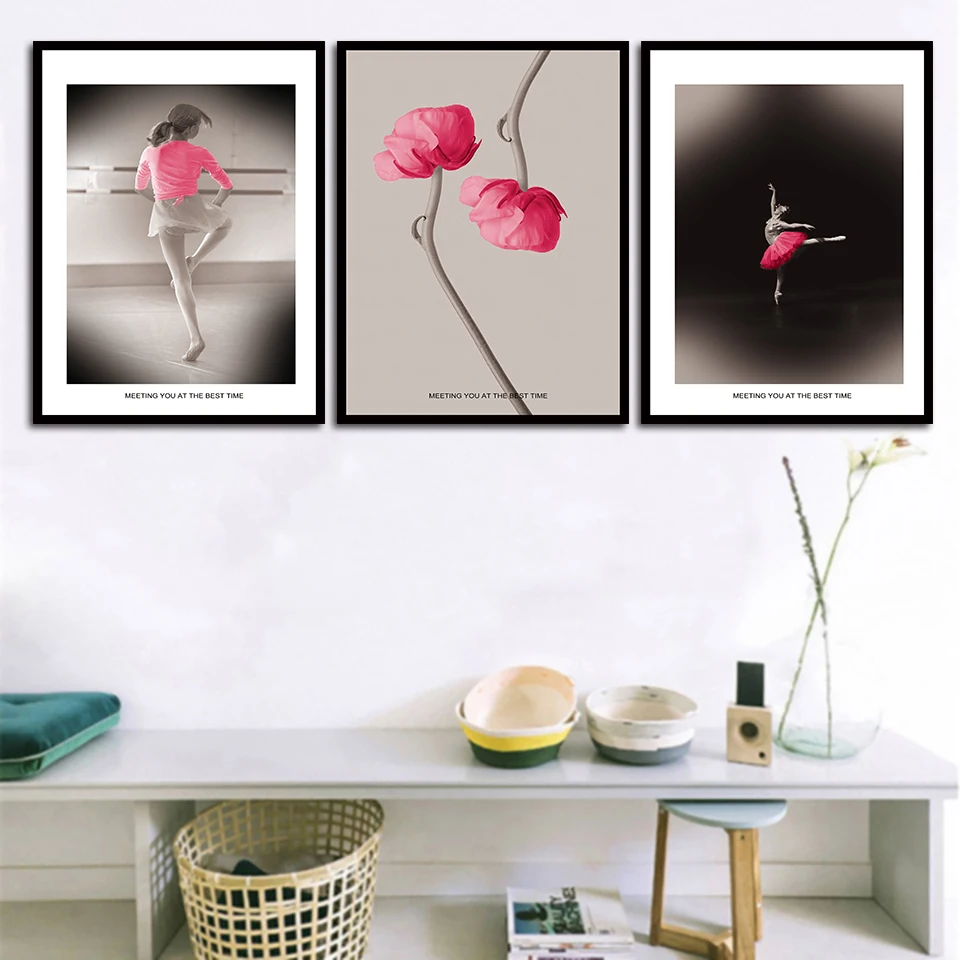 

Nordic Simple Character Abstract Flower Canvas Paintings Modern Living Room Wall Decor Posters Printing Creative Pictures Art
