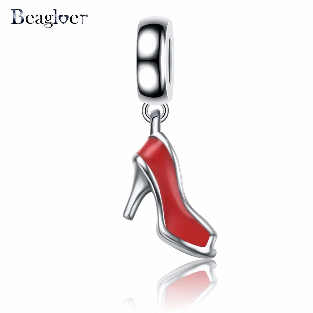 Beagloer 925 пробы Серебряный Сердце Любовь Шарм Подвеска красочные шарики подходят