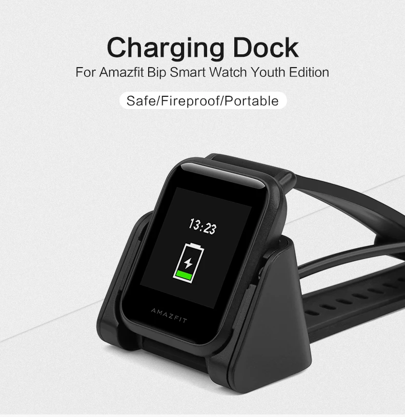 Для Amazfit Bip зарядные устройства Замена портативная станция Смарт часы зарядная док-станция для Huami Midong lite с 1 м USB шнур A1608