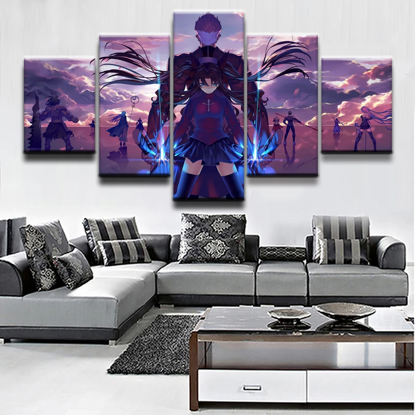 Настенные художественные картины рамка для гостиной 5 шт Fate Stay Night Archer Rin Tohsaka