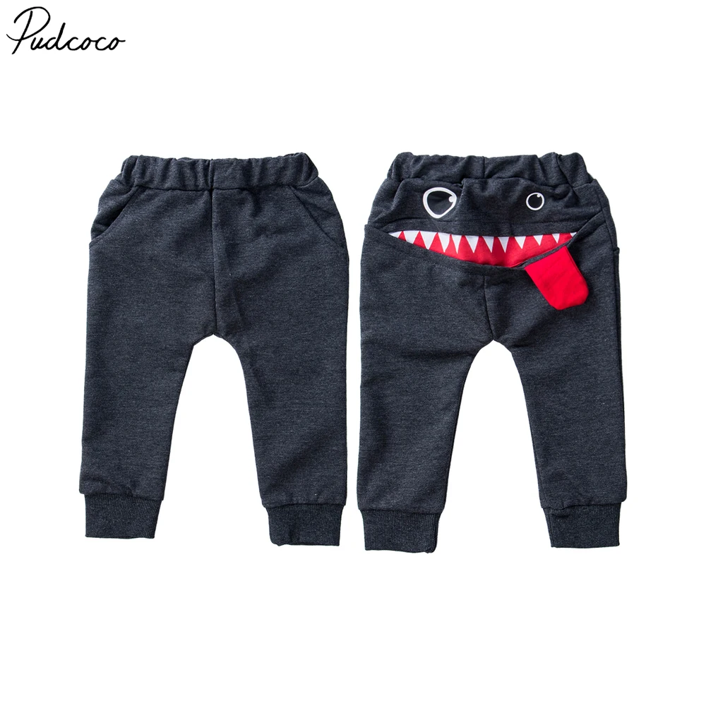 

Funny Newborn Baby Boys Kids Pure Cotton Long Pants Bottoms Big Mouth Monster Style Trousers 0-4y