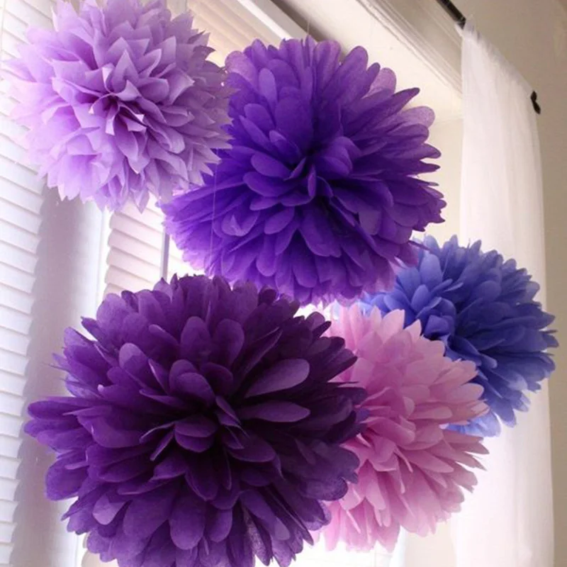 5 шт. 30 см DIY ремесло помпон ткань бумага Pom Poms цветочные шары свадьба комната для