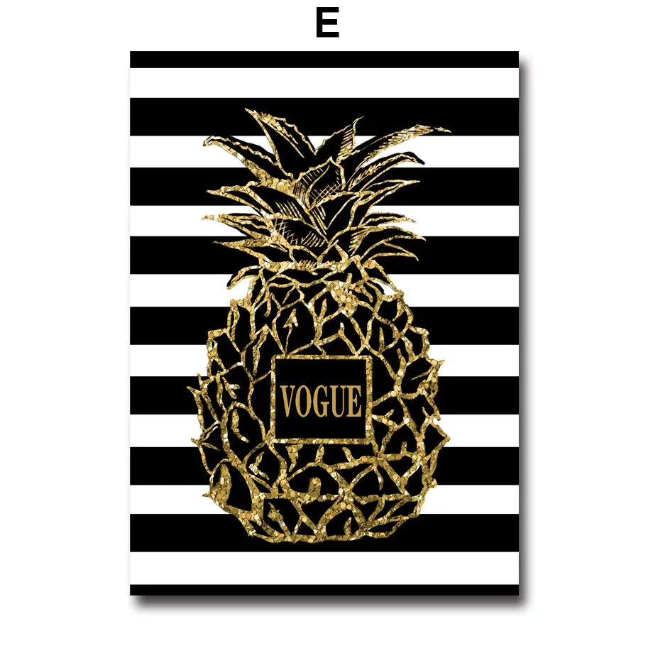 E Vogue Девушка Духи губная помада настенные художественные картины на холсте модный бренд скандинавские плакаты и принты настенные картины для декора гостиной - Цвет: E
