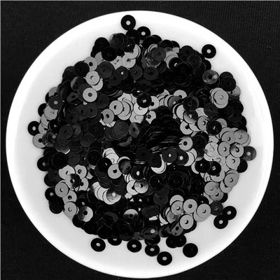 Solid Black 500 г/упак. 4 мм плоские круглые свободные однотонные блестки ПВХ пайетки шитье Свадебное Ремесло для женщин аксессуары для одежды Отделка пайетками - Цвет: Solid Black