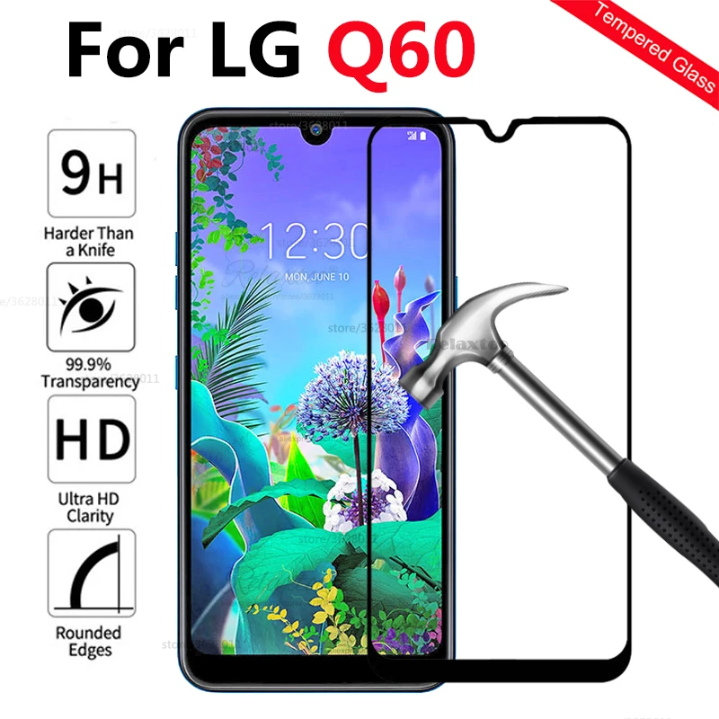 Для LG Q60 полное покрытие закаленное стекло для Q 60 lg q60 Защита экрана защитная