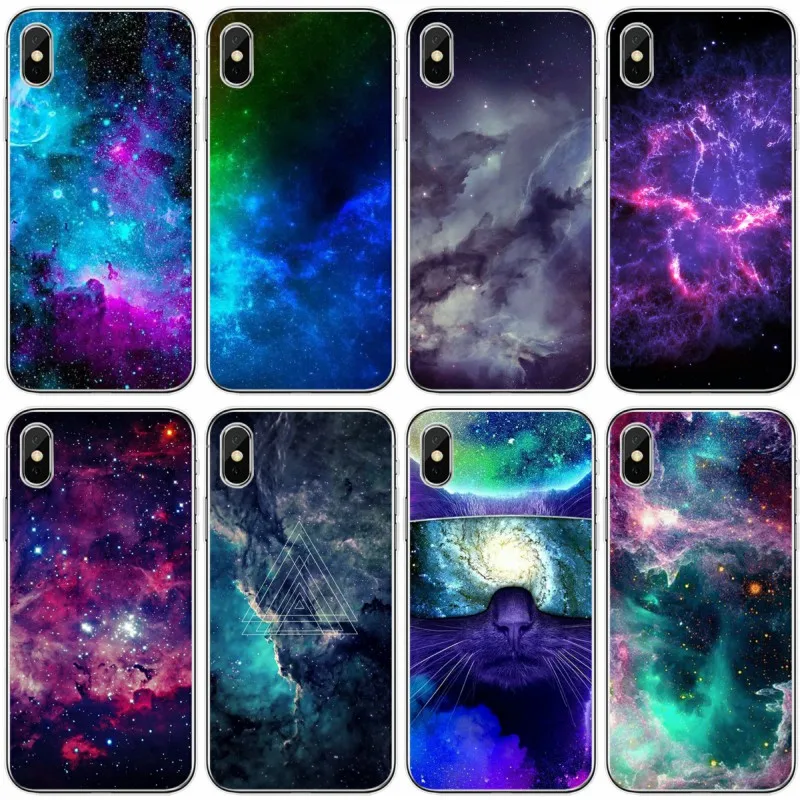 Мягкий силиконовый чехол для телефона с красочным космосом galaxy universe iPhone 6 6plus 7 8plus