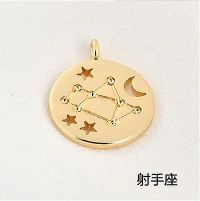 Sagittarius 12 созвездий круглой формы 20 шт./лот медные Подвески diy ювелирные изделия серьги/Ожерелье Подвески Аксессуары - Окраска металла: Sagittarius