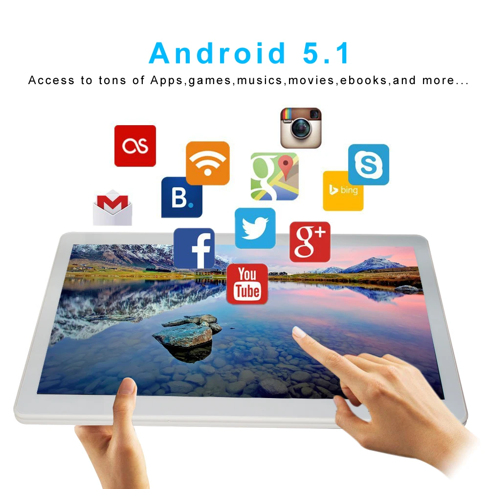 Yuntab 10 1 дюймов 3G мобильный телефон K107 Android 5 планшет Гб + 16 четырехъядерный с