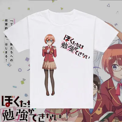 Футболка Bokutachi wa Benkyou ga Dekinai мы никогда не учимся футболка Аниме Косплей юбилега