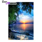 Картина с бриллиантами Ever Moment ручная работа полностью квадратная вышивка крестиком закат пейзаж Алмазная вышивка украшение дома ASF1357