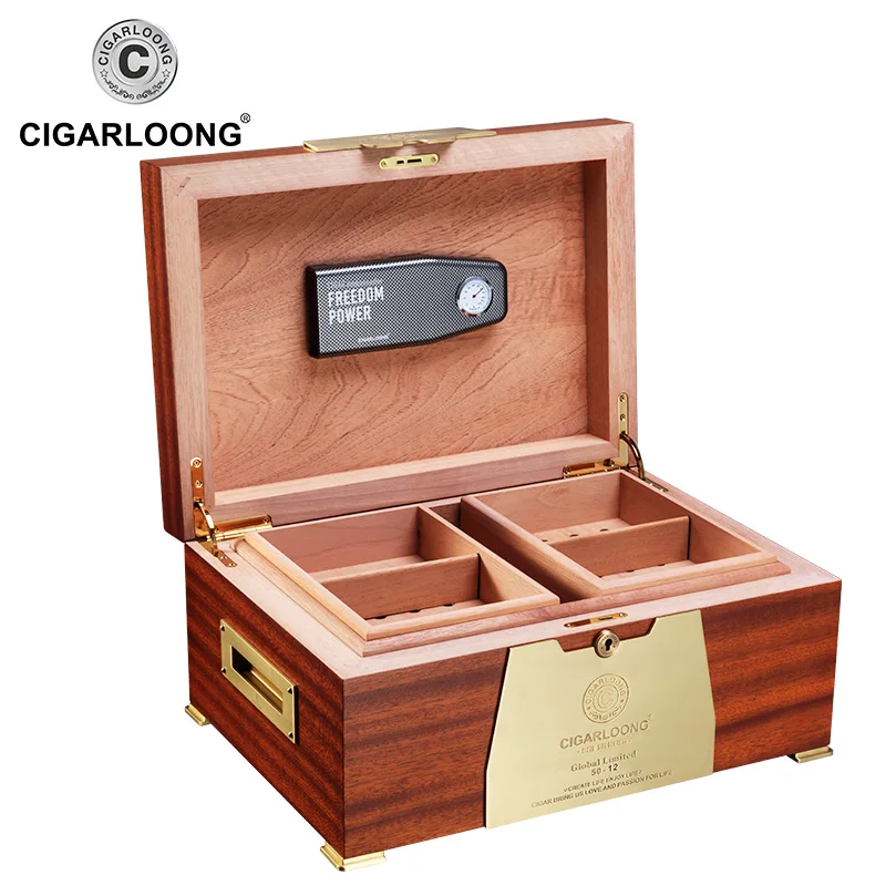 CIGARLOONG коробка для сигар увлажняющая кедровая древесина двухслойная большая
