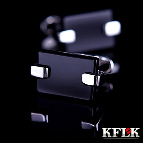 

KFLK Luxury shirt cufflink for mens gifts Brand cuff buttons cuff link Black gemelos High Quality abotoadura Jewelry
