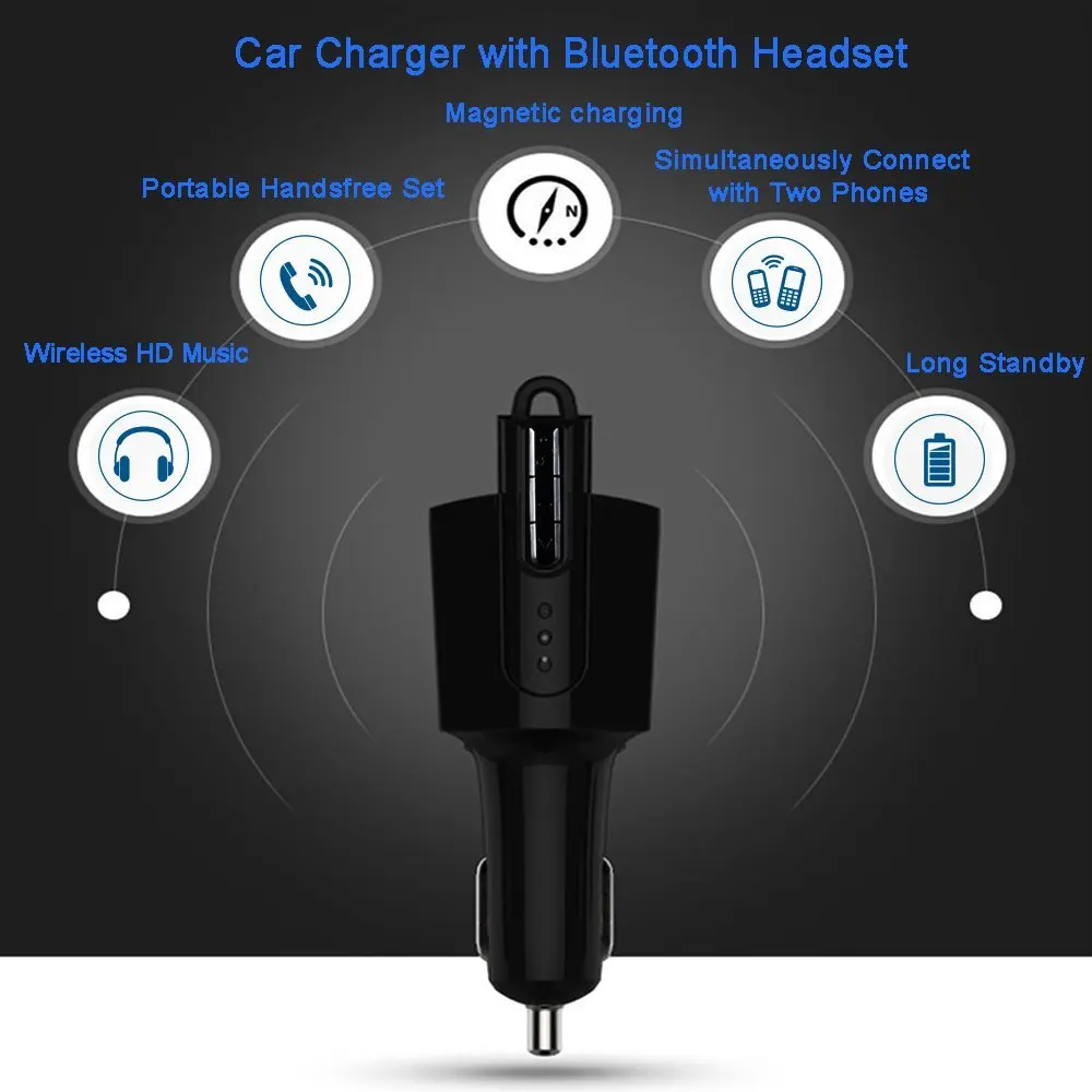 Лидер продаж! Новый Беспроводной Bluetooth наушники гарнитура с 2.1A USB Зарядное