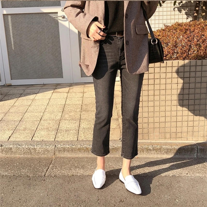 Весна лето легкие вымытые прямые эластичные джинсы женские Джеггинсы классные