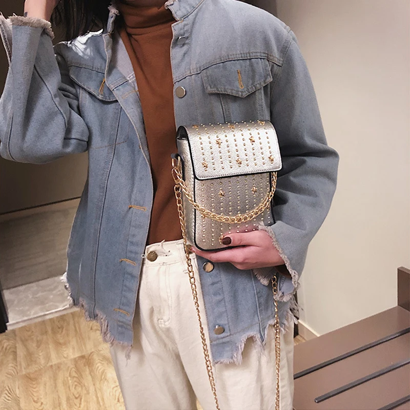 Брендовые сумки на плечо с цепочкой 2019 Мини-сумки через из искусственной кожи