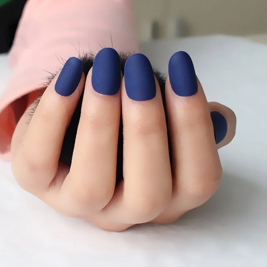 1 набор из 24 шт круглые матовые кончики для ногтей 10 размеров 2 рук серый