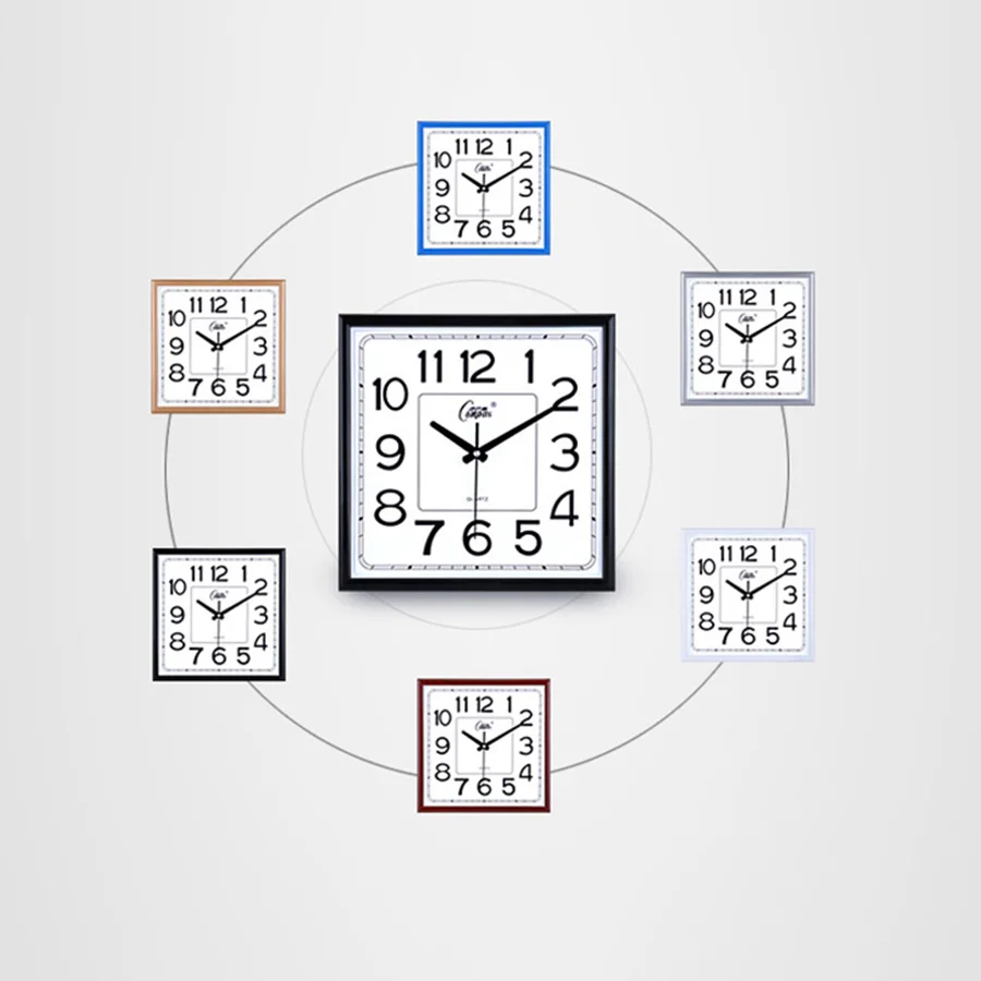 Современный дизайн большие 3d квадратные настенные часы Тихая кухня