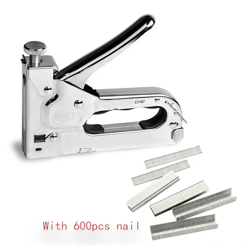 1pcs Hot Sell Manual Heavy Duty Hand tools Nail Gun Furniture Stapler For Framing with 600pcs Staples By Free Woodworking Tools |