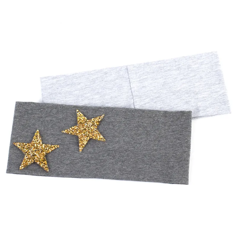 Women's Star Headband Summer Fashion Metallic Color Stars Cotton Headbands for Ladies Elastic Stretch Hair Turban Head Band |
