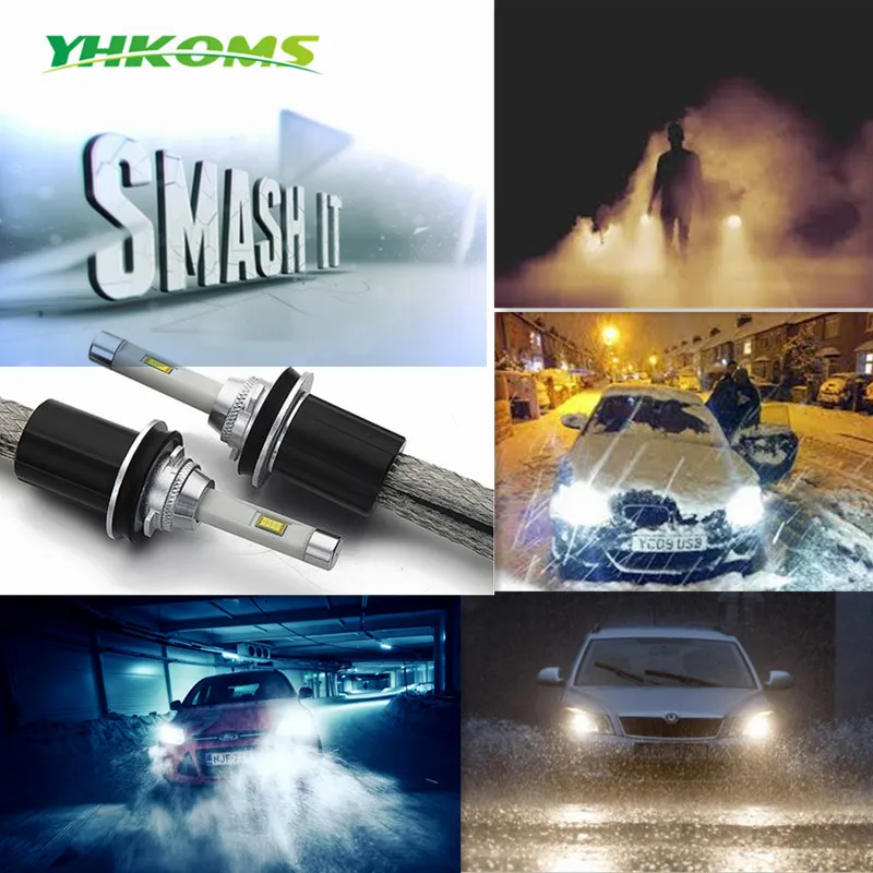 СВЕТОДИОДНЫЙ Автомобильный Фонарь YHKOMS H4 H7 H8 H9 H11 9005/HB3 9006/HB4 880/881/H27 H1 H3 9004 9007 H13 6000 К