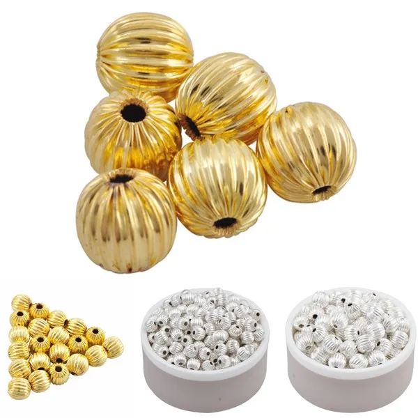 Позолоченные и Посеребренные Круглые бусины 6 мм 8 для изготовления ювелирных