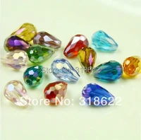 mixed ab colorclear color tear drop cutfaceted crystal glass beads spacer beads 8x11mm rondelle beadloose beads100pcslot