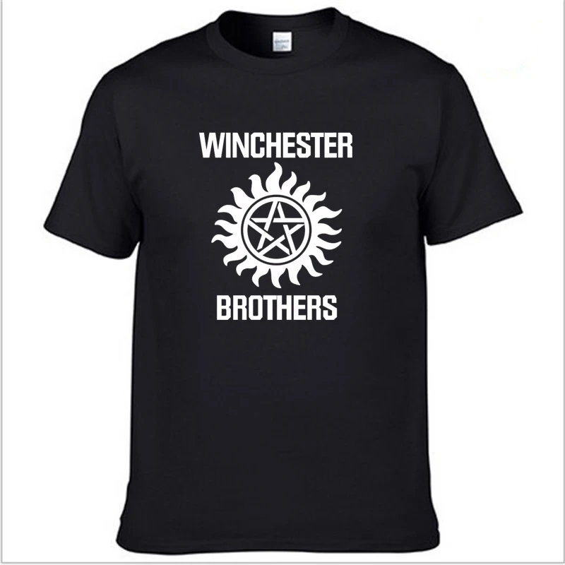 Футболка мужская с принтом Winchester Brother тенниска сверхнатуральная модная майка в