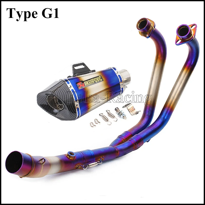 Type G1 MT-03 MT03 мотоцикл Akrapovic глушитель выхлопной трубы полная система скольжения Передняя средняя труба для Yamaha R3 YZF R25 - Цвет: Type G1