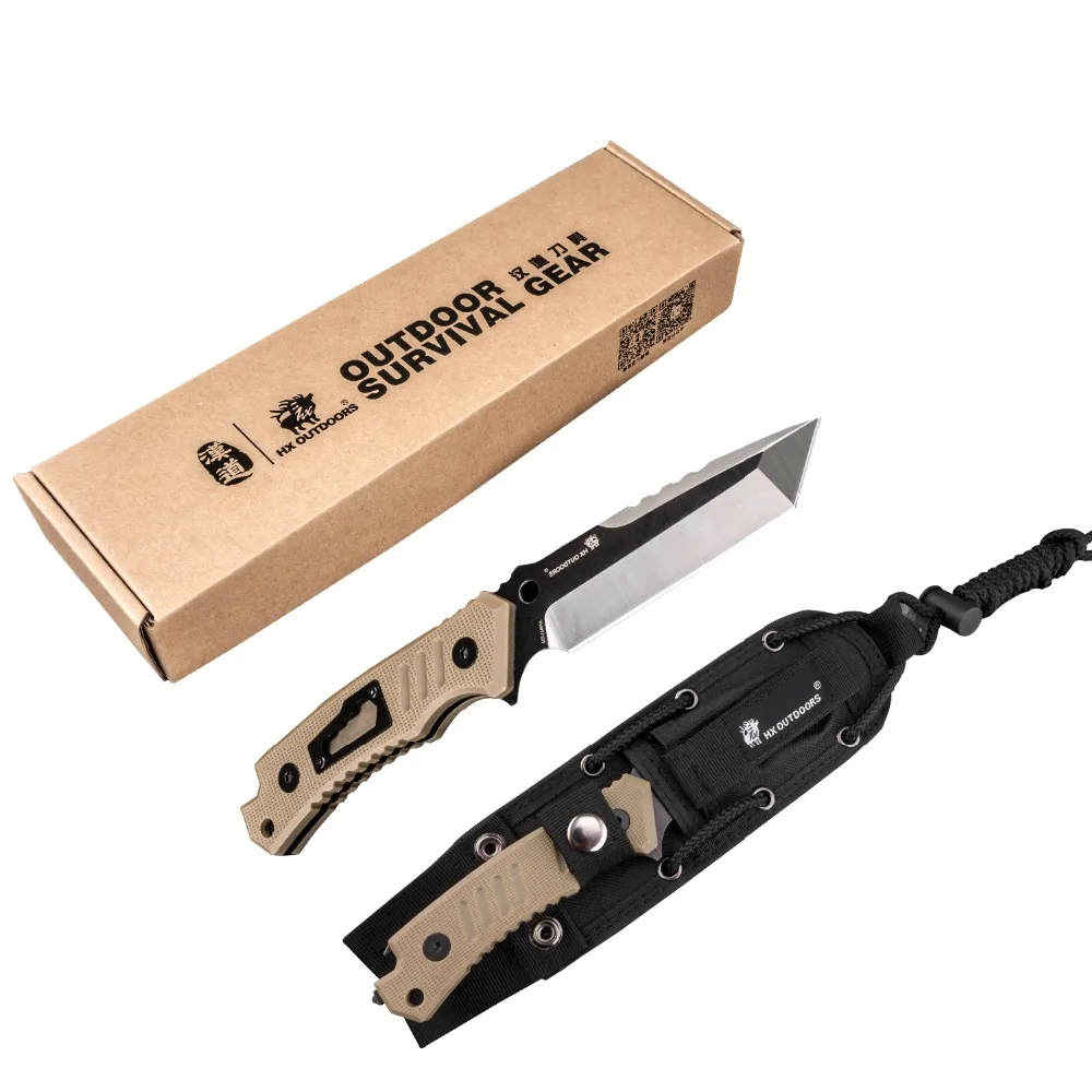 HX OUTDOORS Fixed Blade Knife Hunting Knives 58Hrc, 7cr17mov Steel Survival knife Essential tool For Man Gift Knife Dropshipping