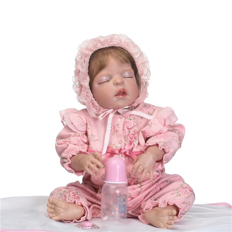 NPK 23&quotfull body silicone reborn baby dolls for child gift girl sleeping doll fashion bebe com corpo de menina | Игрушки и хобби