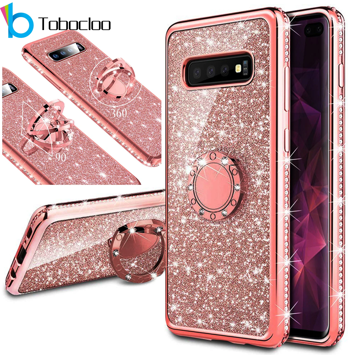 Украшенная крышка для samsung Galaxy S10 S10e 5G версия Note 8 9 S8 S9 plus S7 edge 360 Кольцо