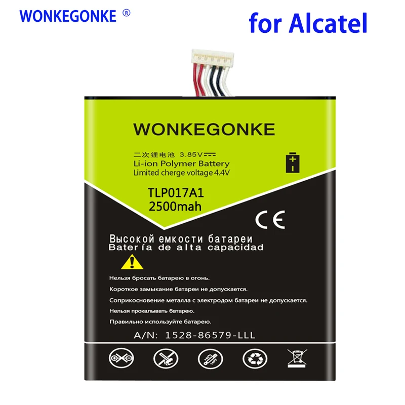 

Аккумулятор WONKEGONKE 2500 мАч TLp017A1 TLp017A2 для ALCATEL one touch idol mini OT6012 6012A 6012 Вт 6012E 6012D S530T