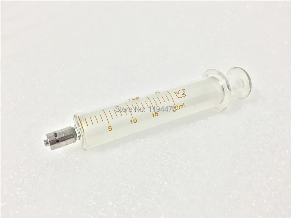 2 шт./лот 20 мл 20cc стеклянный шприц Luer блокировочная головка многоразовый инжектор