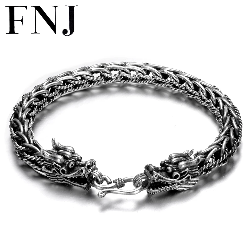 Браслет FNJ из серебра 925 пробы толщиной 8 мм новинка модная цепочка проволоки с
