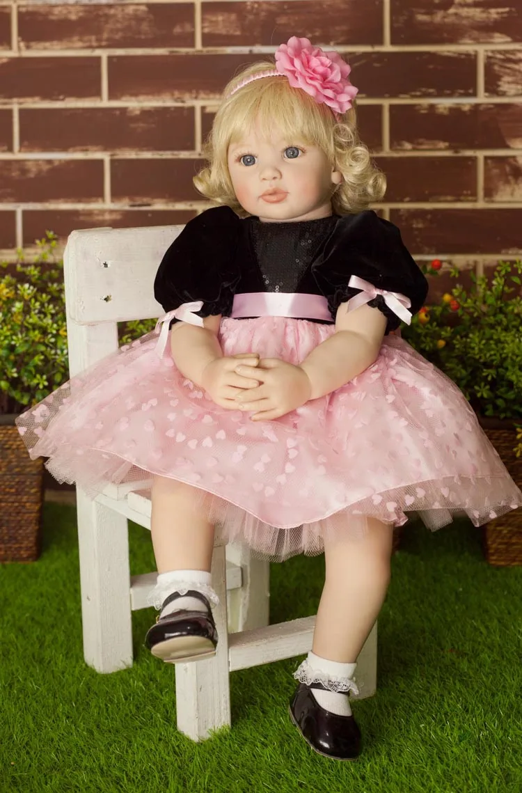 

60cm Silicone Reborn Baby Doll Toys 24inch Princess Toddler bebe modeling collectible doll Brinquedos play house toys girl