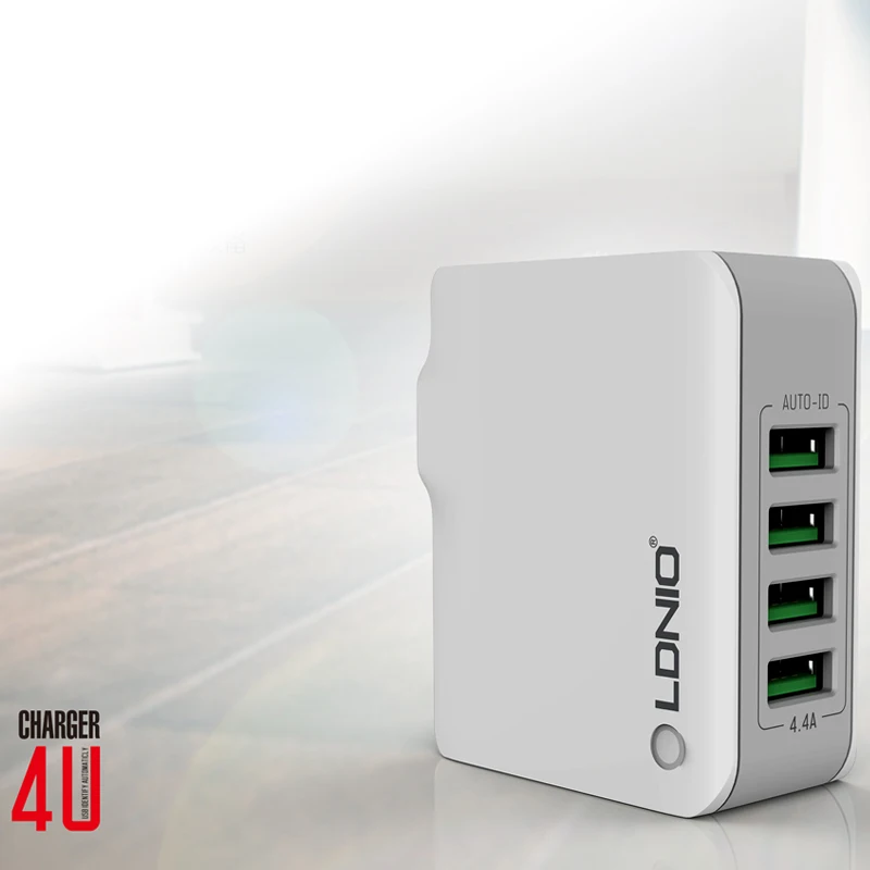 Горячая Распродажа LDNIO A4403 5V 4.4A 4-Порты и разъёмы универсальное USB Сетевое зарядное Зарядное устройство адаптер USB настенное зарядное устройство для смартфон планшеты Зарядное устройство для iPhone х huawei