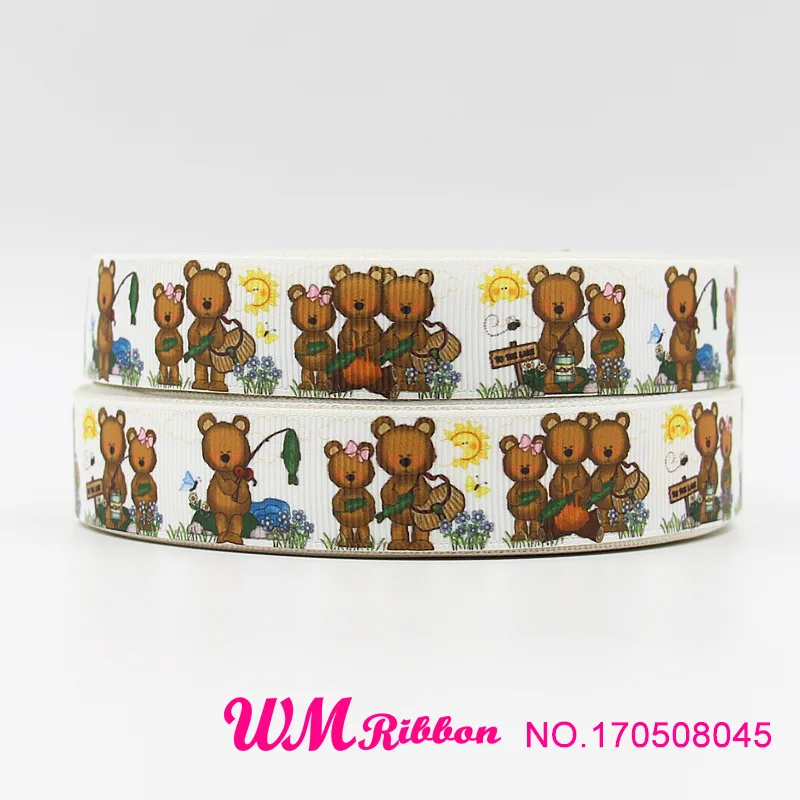 Q&ampN ribbon 7/8inch 22mm car cartoon flower printed grosgrain webbing 50yards/roll for hair tie headband free shipping | Дом и сад