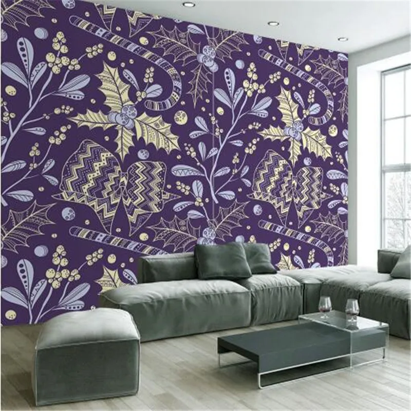 Современные пользовательские фото обои домашний декор фрески фиолетовые цветы