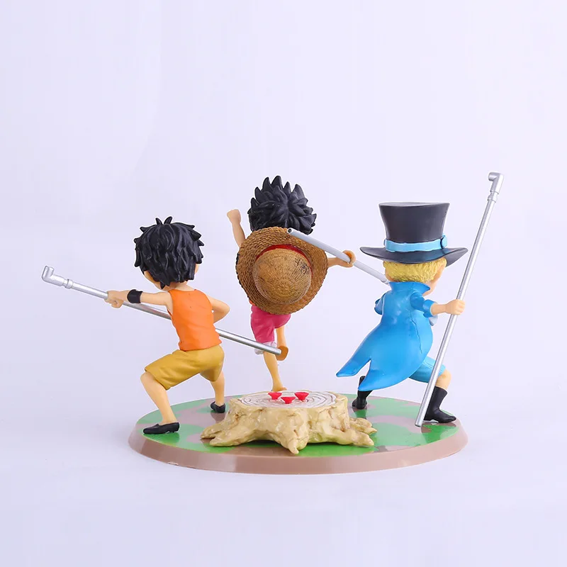 Новинка Лидер продаж 3 шт./лот Аниме фигурки ПВХ куклы игрушки один кусок ASL Luffy Ace