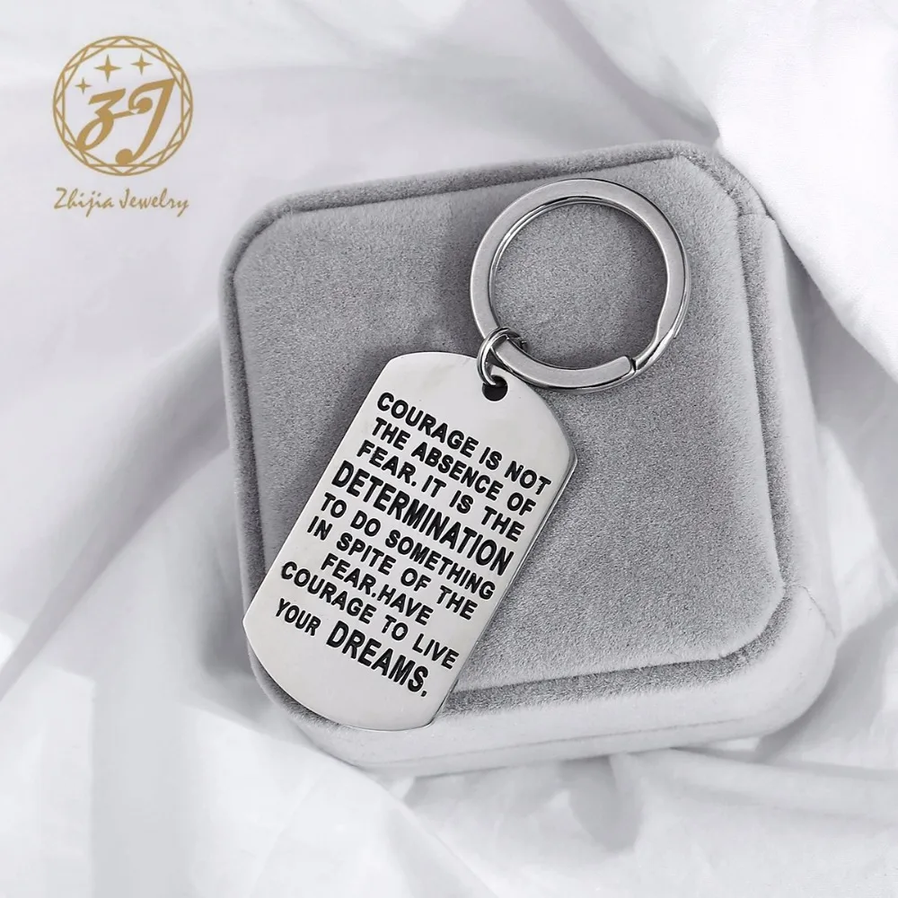 Zhijia ювелирные изделия вдохновляющий брелок для мужчин на заказ с биркой собак