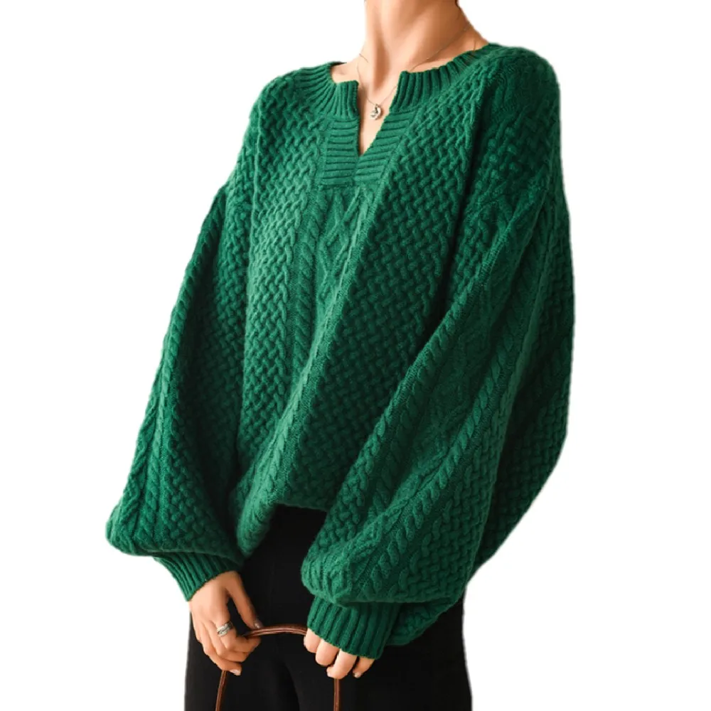 

Tailor sheep 2019 autumn winter new cashmere sweater women Lantern sleeves loose oversize pullover female big jumpers