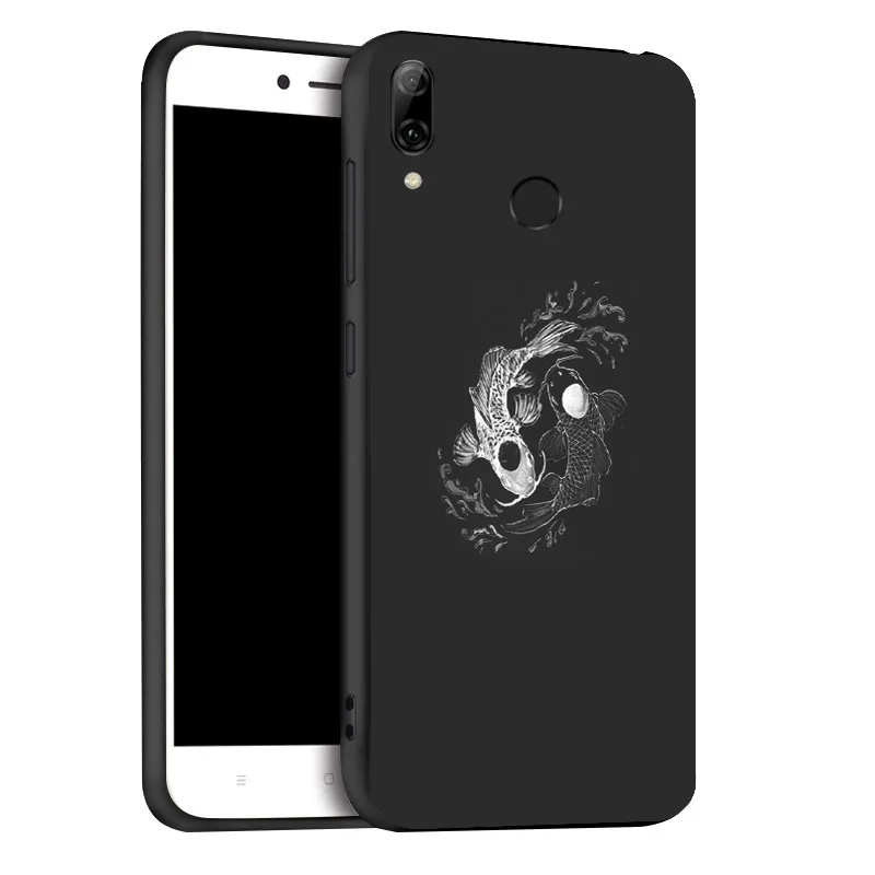 P Smart чехол s для huawei P Smart чехол 3D Окрашенный черный чехол для huawei Y7 Y6 Y5 Prime Y9 Чехлы бампер - Цвет: x090